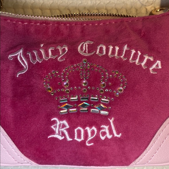 NWT Juicy Couture Hot Pink & Baby pink wristlet with Chain Strap & rhinestones 💞 - Picture 9 of 11